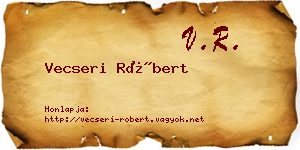 Vecseri Róbert névjegykártya